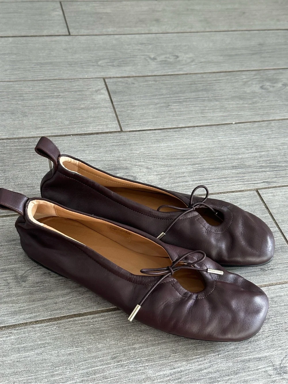 ALOHAS Rosalind Brushed Brown Leather Ballet Flats Size 41EU/10US - Picture 10 of 13